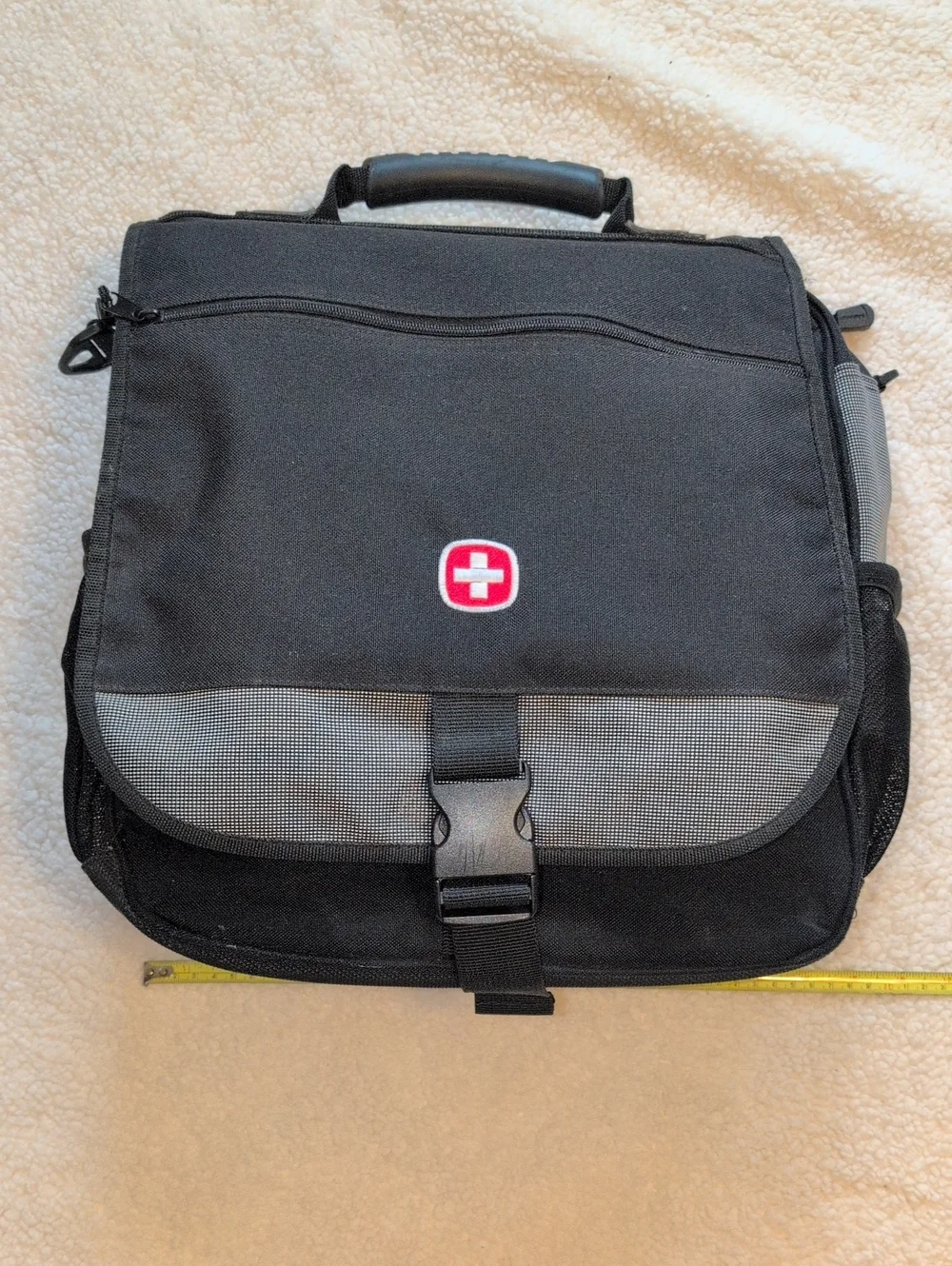 Black Swiss Messenger Bag / Backpack